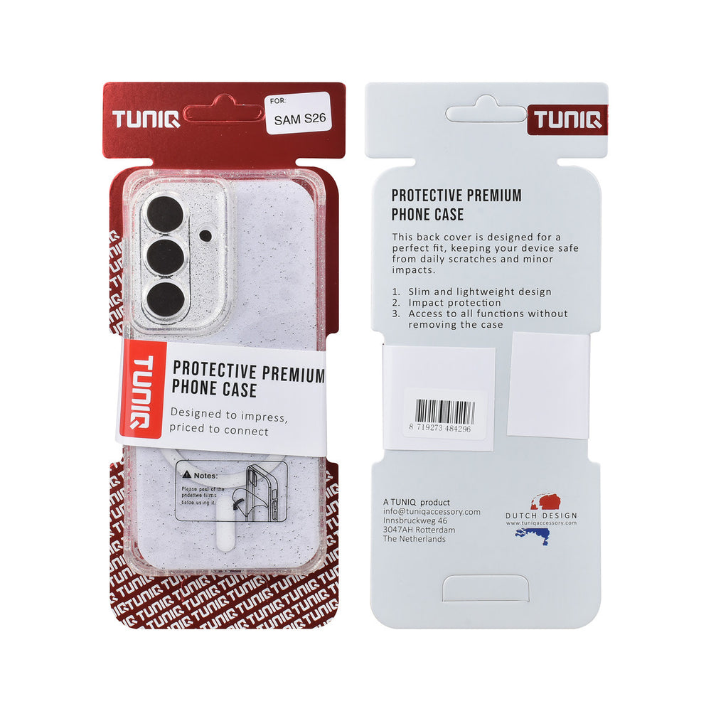 TUNIQ Samsung Galaxy S26 Backcover hoesje - Magsafe - Glitter - Hanger - Transparant-Hoesjes-Ilumina Benelux