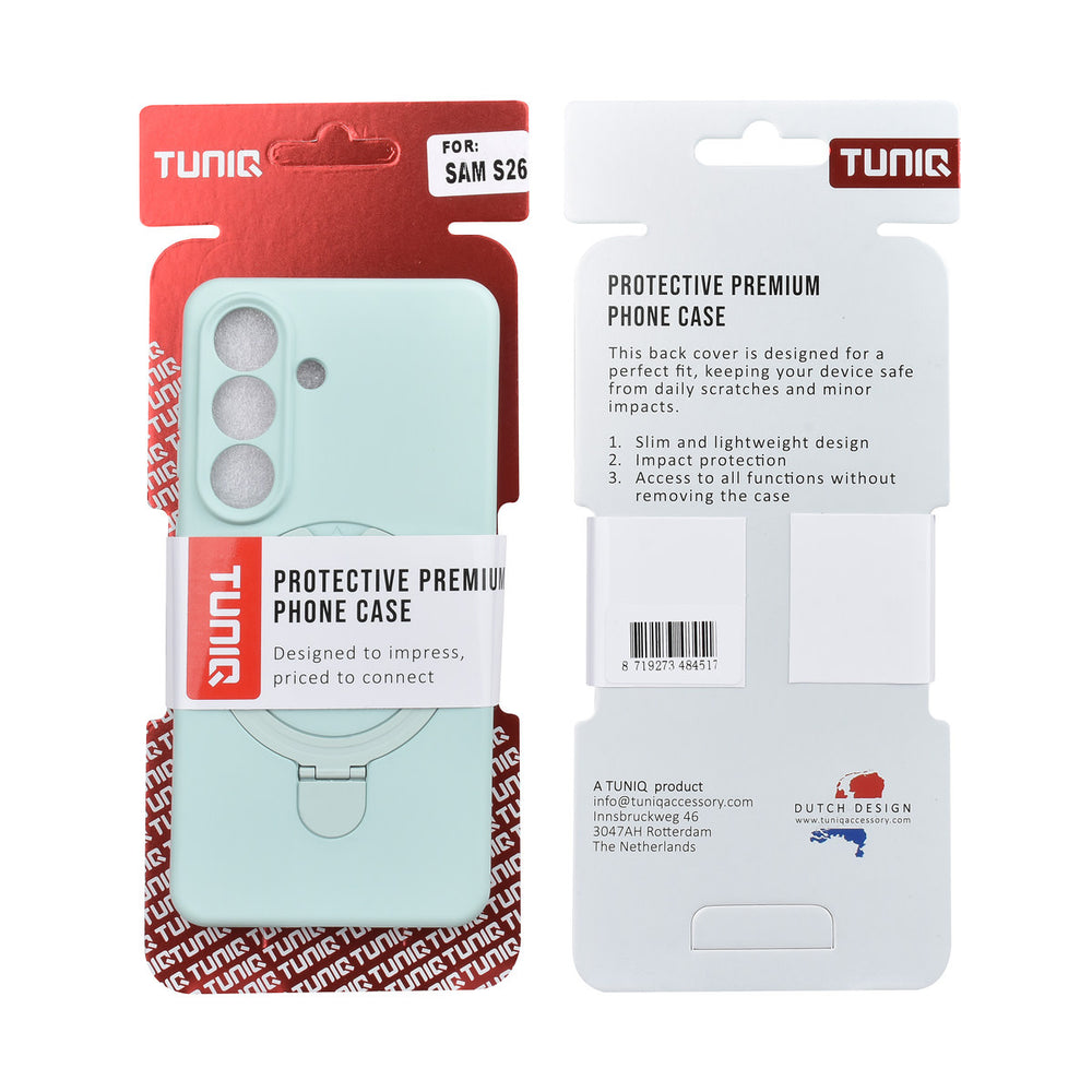 TUNIQ Samsung Galaxy S26 Backcover hoesje - Magsafe With Ring Stand - Hanger - Mint Green-Hoesjes-Ilumina Benelux