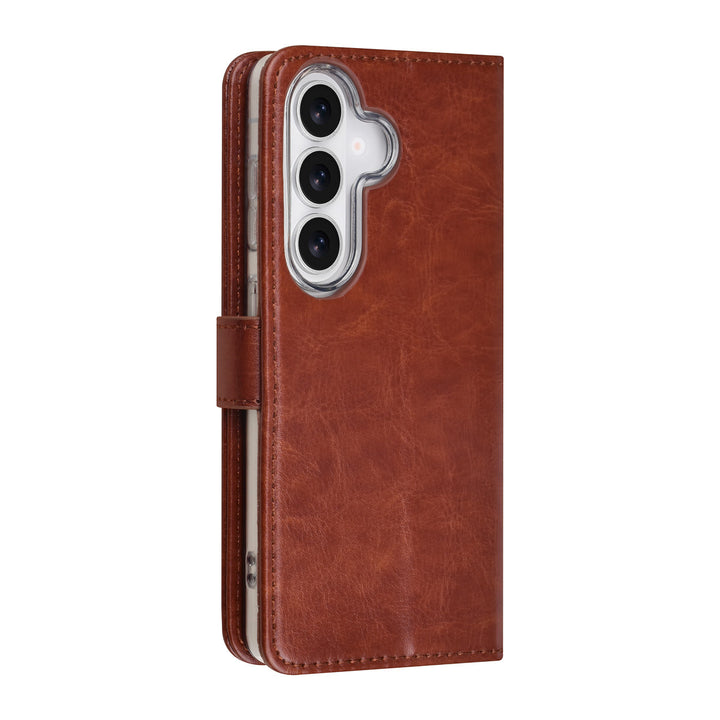 TUNIQ Samsung Galaxy S26 Book Case hoesje - Pasjeshouder voor 3 pasjes - Magneetsluiting - Hanger - Bruin-Hoesjes-Ilumina Benelux