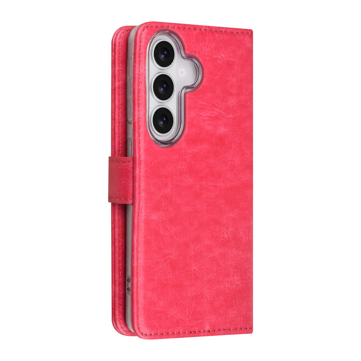 TUNIQ Samsung Galaxy S26 Book Case hoesje - Pasjeshouder voor 3 pasjes - Magneetsluiting - Hanger - Felroze-Hoesjes-Ilumina Benelux