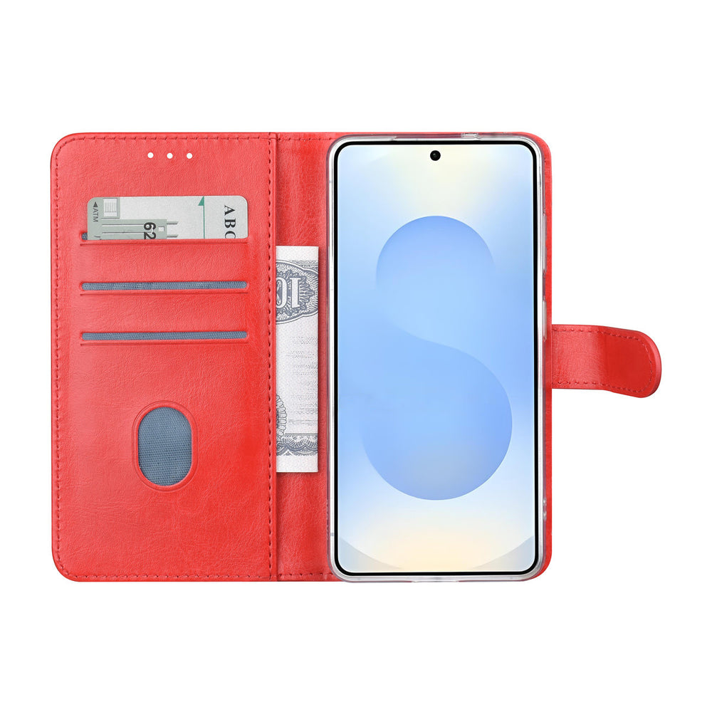 TUNIQ Samsung Galaxy S26 Book Case hoesje - Pasjeshouder voor 3 pasjes - Magneetsluiting - Hanger - Rood-Hoesjes-Ilumina Benelux