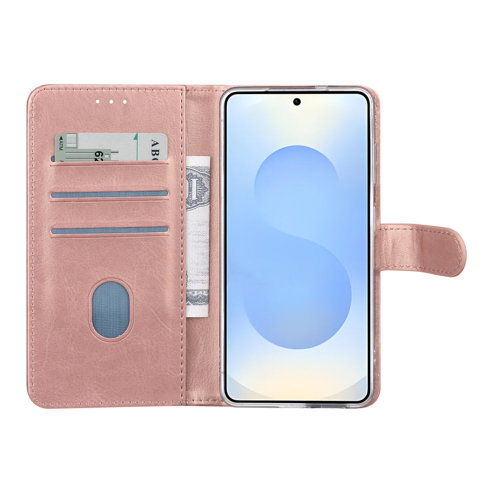 TUNIQ Samsung Galaxy S26 Book Case hoesje - Pasjeshouder voor 3 pasjes - Magneetsluiting - Hanger - Rose Gold-Hoesjes-Ilumina Benelux