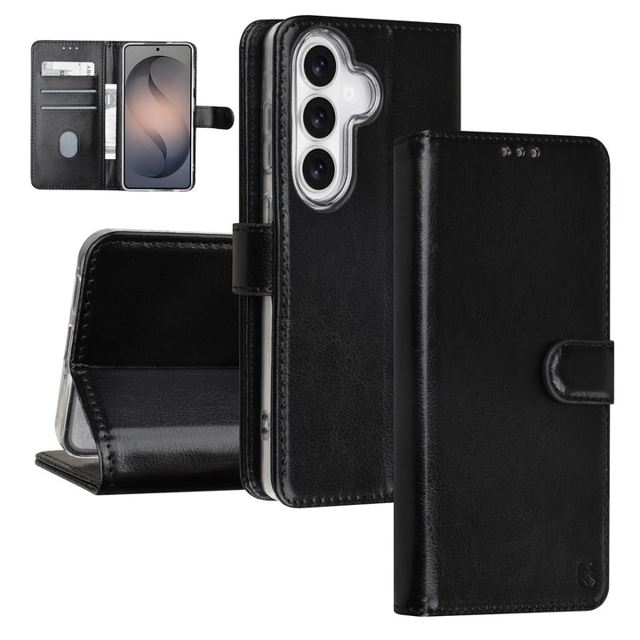 TUNIQ Samsung Galaxy S26 Book Case hoesje - Pasjeshouder voor 3 pasjes - Magneetsluiting - Hanger - Zwart-Hoesjes-Ilumina Benelux