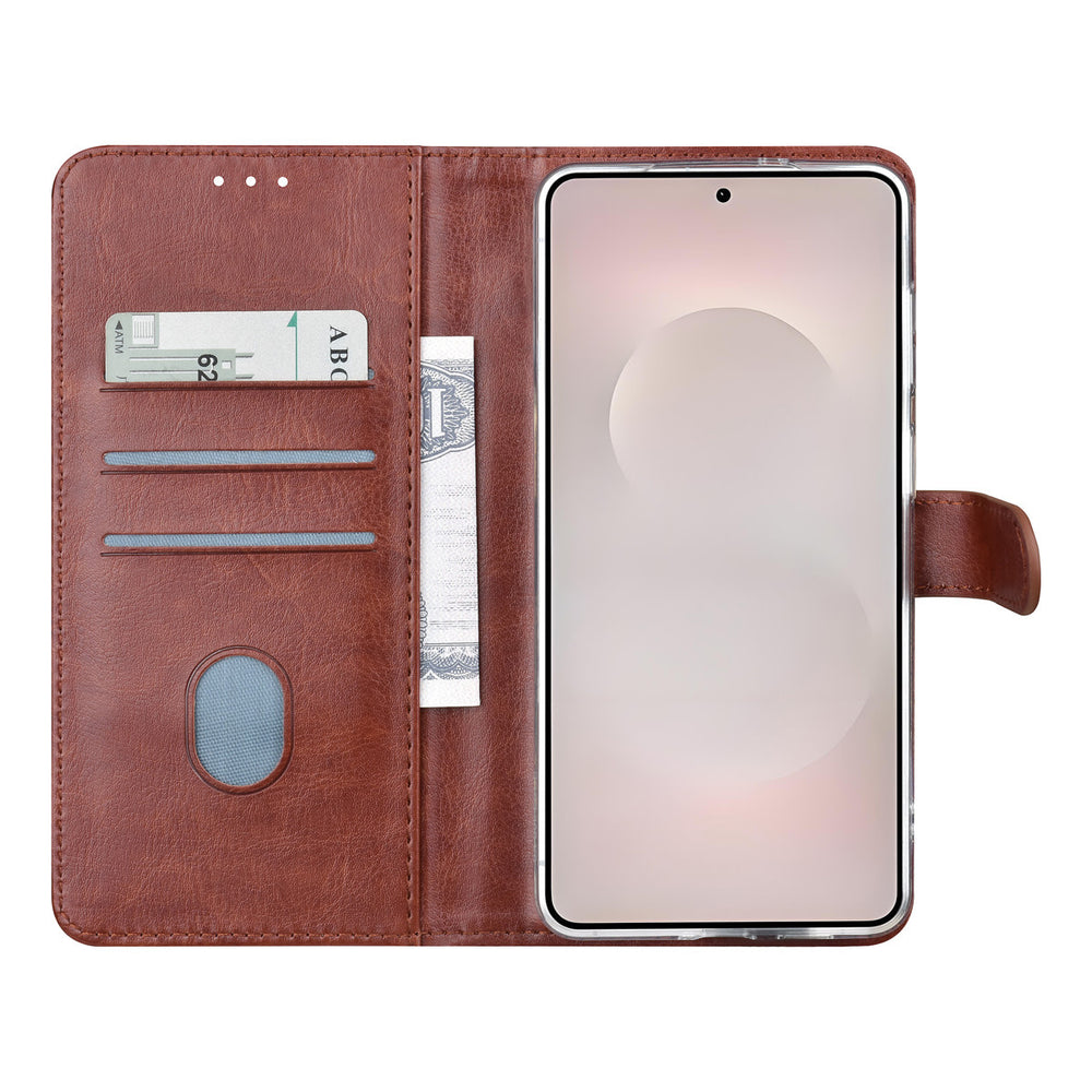 TUNIQ Samsung Galaxy S26 Edge Book Case hoesje - Pasjeshouder voor 3 pasjes - Magneetsluiting - Hanger - Bruin-Hoesjes-Ilumina Benelux