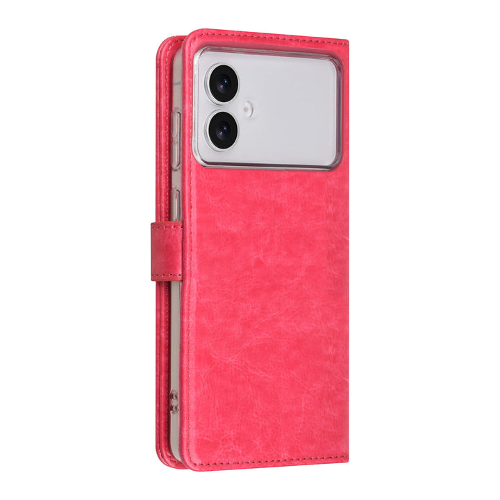 TUNIQ Samsung Galaxy S26 Edge Book Case hoesje - Pasjeshouder voor 3 pasjes - Magneetsluiting - Hanger - Felroze-Hoesjes-Ilumina Benelux
