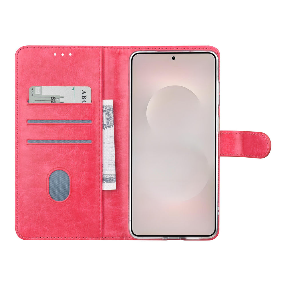 TUNIQ Samsung Galaxy S26 Edge Book Case hoesje - Pasjeshouder voor 3 pasjes - Magneetsluiting - Hanger - Felroze-Hoesjes-Ilumina Benelux