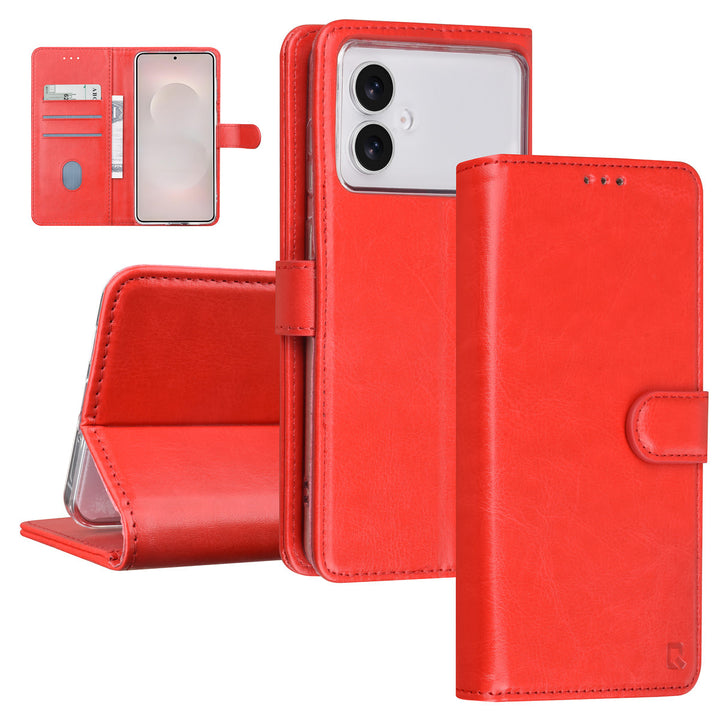 TUNIQ Samsung Galaxy S26 Edge Book Case hoesje - Pasjeshouder voor 3 pasjes - Magneetsluiting - Hanger - Rood-Hoesjes-Ilumina Benelux