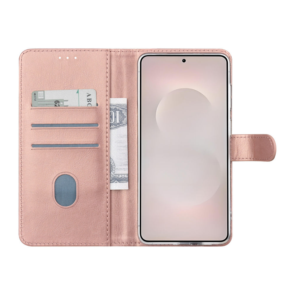 TUNIQ Samsung Galaxy S26 Edge Book Case hoesje - Pasjeshouder voor 3 pasjes - Magneetsluiting - Hanger - Rose Gold-Hoesjes-Ilumina Benelux