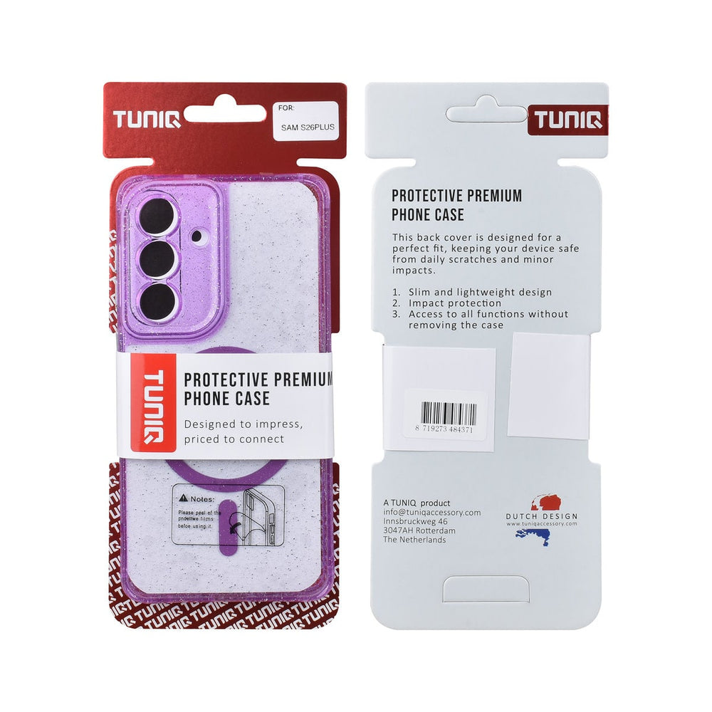 TUNIQ Samsung Galaxy S26 Plus Backcover hoesje - Magsafe - Glitter - Hanger - Paars-Hoesjes-Ilumina Benelux