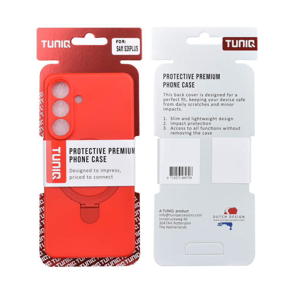 TUNIQ Samsung Galaxy S26 Plus Backcover hoesje - Magsafe With Ring Stand - Hanger - Classic Red-Hoesjes-Ilumina Benelux