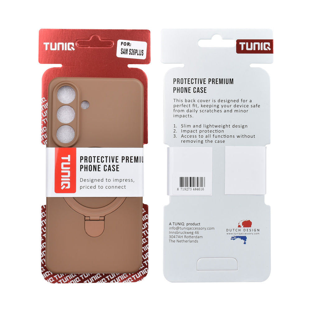 TUNIQ Samsung Galaxy S26 Plus Backcover hoesje - Magsafe With Ring Stand - Hanger - Desert Brown-Hoesjes-Ilumina Benelux