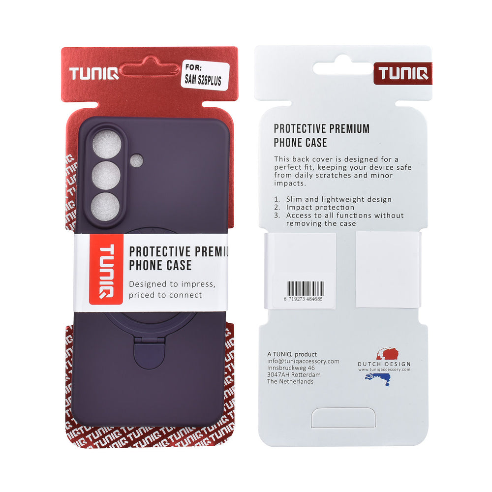 TUNIQ Samsung Galaxy S26 Plus Backcover hoesje - Magsafe With Ring Stand - Hanger - Grape Purple-Hoesjes-Ilumina Benelux