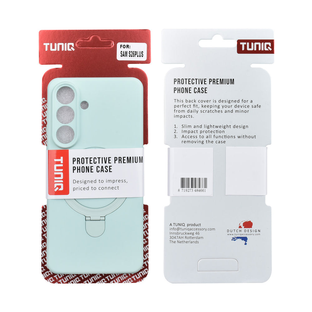 TUNIQ Samsung Galaxy S26 Plus Backcover hoesje - Magsafe With Ring Stand - Hanger - Mint Green-Hoesjes-Ilumina Benelux