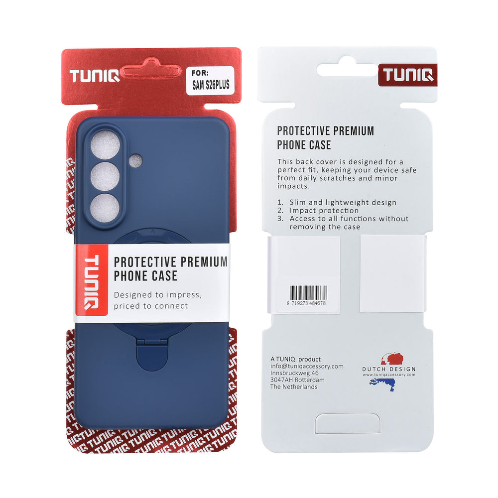 TUNIQ Samsung Galaxy S26 Plus Backcover hoesje - Magsafe With Ring Stand - Hanger - Navy Blue-Hoesjes-Ilumina Benelux