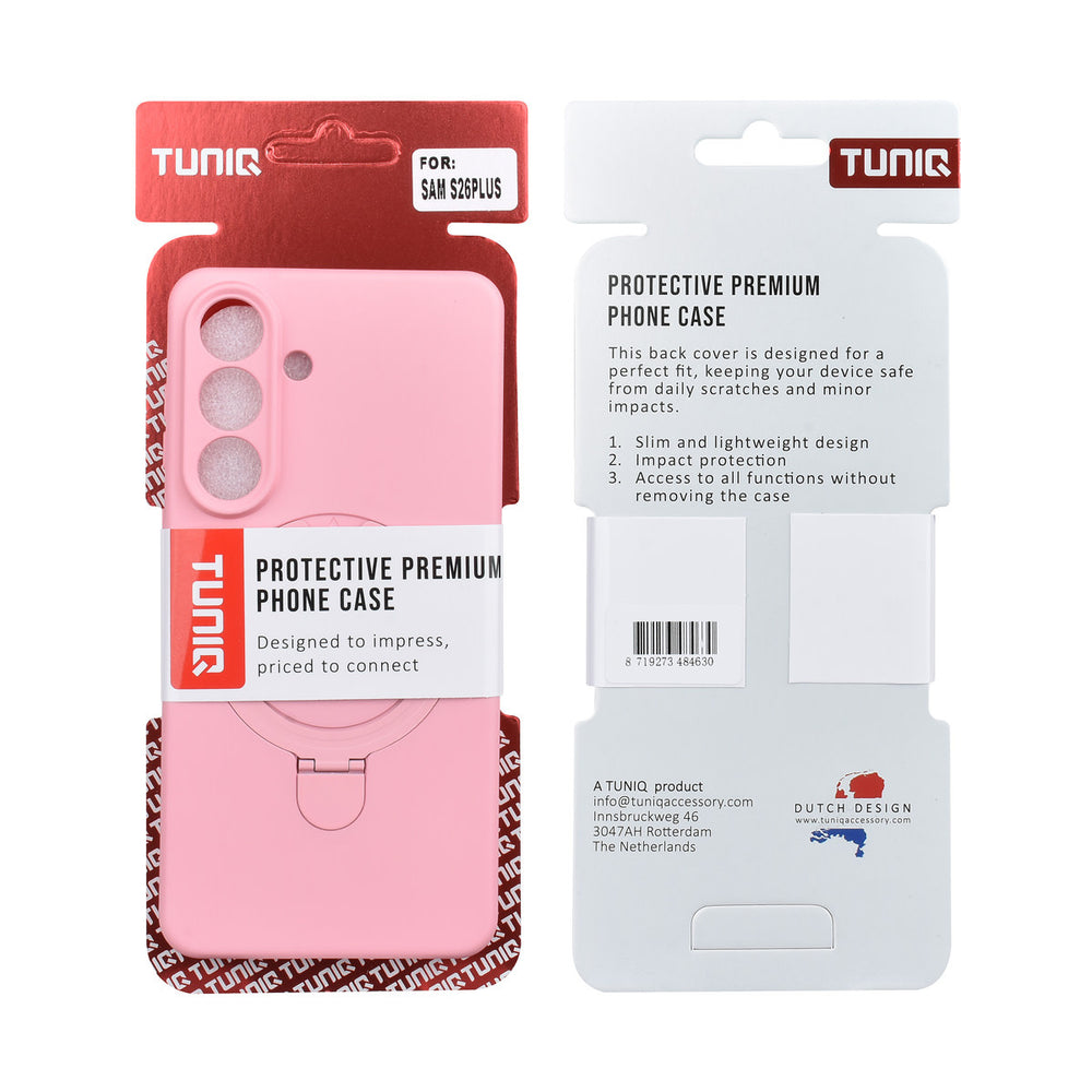 TUNIQ Samsung Galaxy S26 Plus Backcover hoesje - Magsafe With Ring Stand - Hanger - Sakura Pink-Hoesjes-Ilumina Benelux