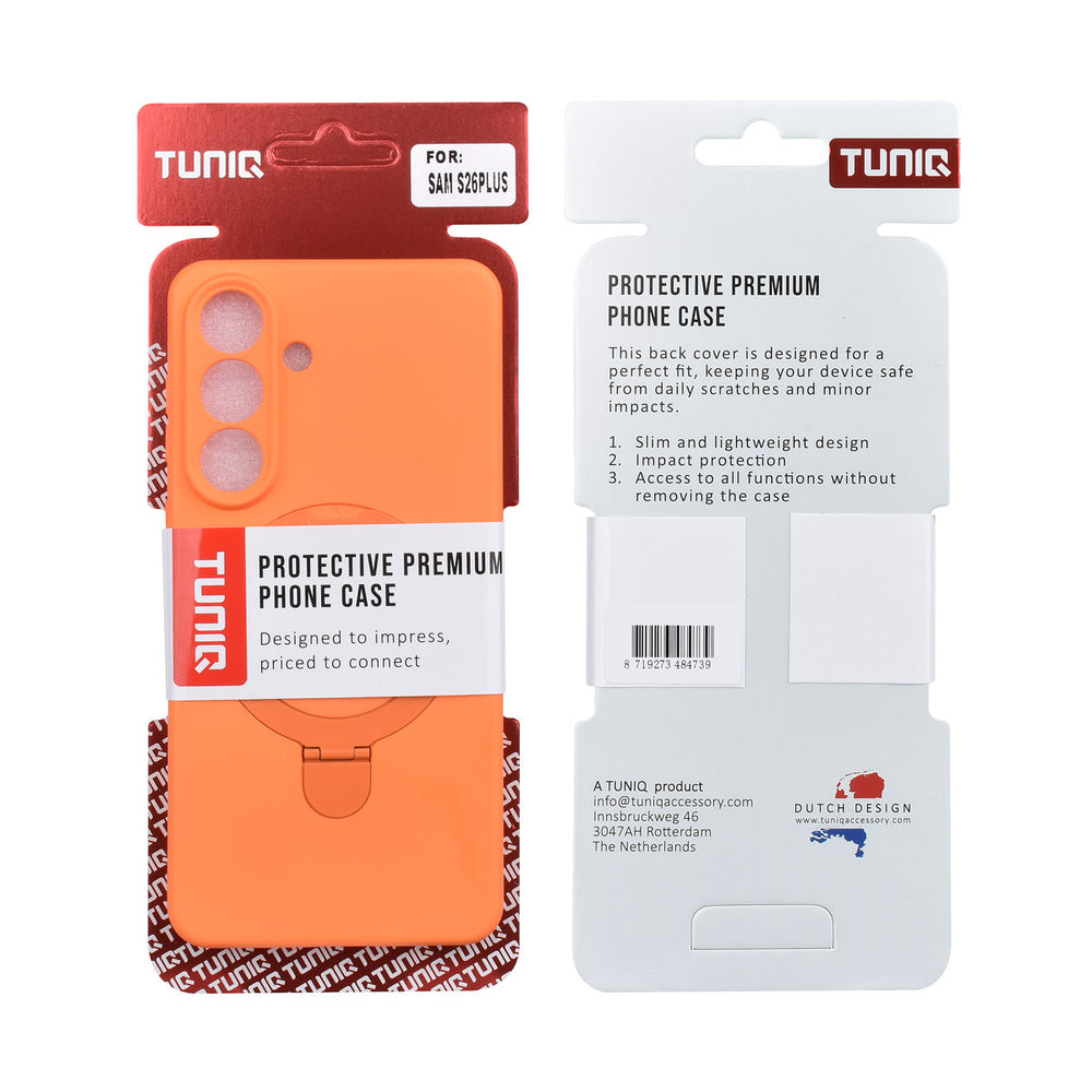 TUNIQ Samsung Galaxy S26 Plus Backcover hoesje - Magsafe With Ring Stand - Hanger - Tangerine Orange-Hoesjes-Ilumina Benelux