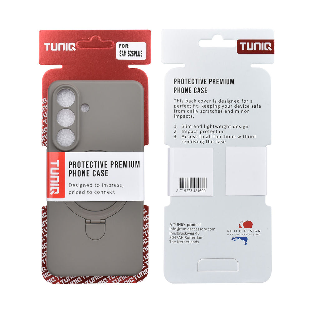 TUNIQ Samsung Galaxy S26 Plus Backcover hoesje - Magsafe With Ring Stand - Hanger - Titanium Grey-Hoesjes-Ilumina Benelux