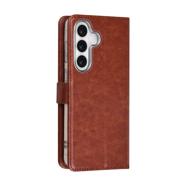 TUNIQ Samsung Galaxy S26 Plus Book Case hoesje - Pasjeshouder voor 3 pasjes - Magneetsluiting - Hanger - Bruin-Hoesjes-Ilumina Benelux