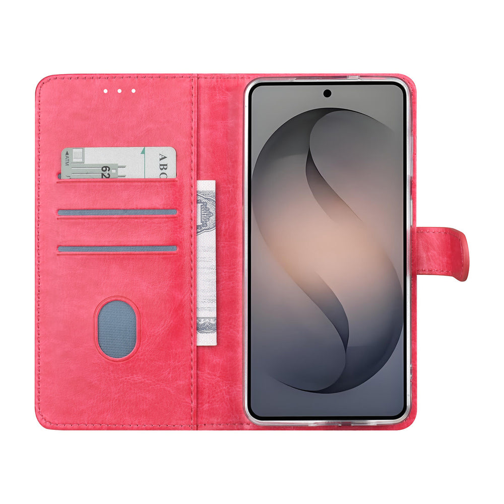 TUNIQ Samsung Galaxy S26 Plus Book Case hoesje - Pasjeshouder voor 3 pasjes - Magneetsluiting - Hanger - Felroze-Hoesjes-Ilumina Benelux