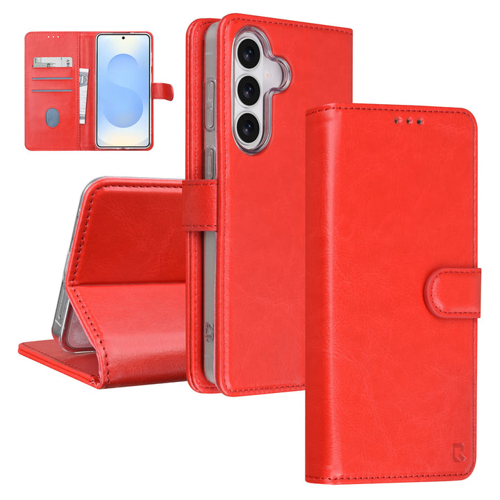 TUNIQ Samsung Galaxy S26 Plus Book Case hoesje - Pasjeshouder voor 3 pasjes - Magneetsluiting - Hanger - Rood-Hoesjes-Ilumina Benelux