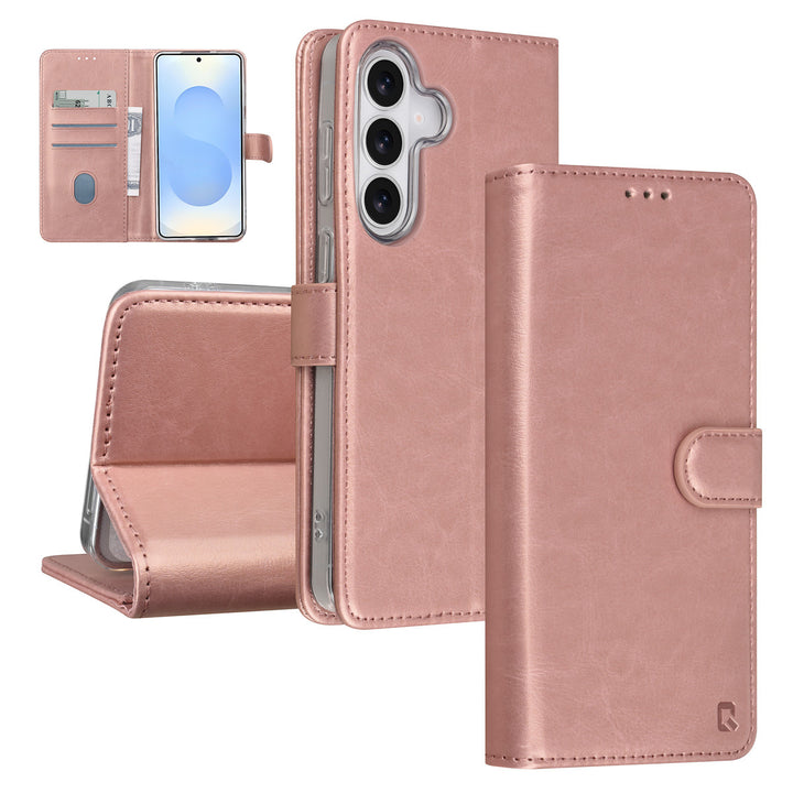 TUNIQ Samsung Galaxy S26 Plus Book Case hoesje - Pasjeshouder voor 3 pasjes - Magneetsluiting - Hanger - Rose Gold-Hoesjes-Ilumina Benelux