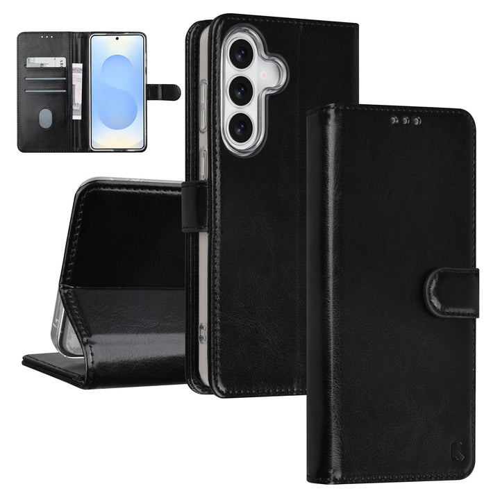 TUNIQ Samsung Galaxy S26 Plus Book Case hoesje - Pasjeshouder voor 3 pasjes - Magneetsluiting - Hanger - Zwart-Hoesjes-Ilumina Benelux