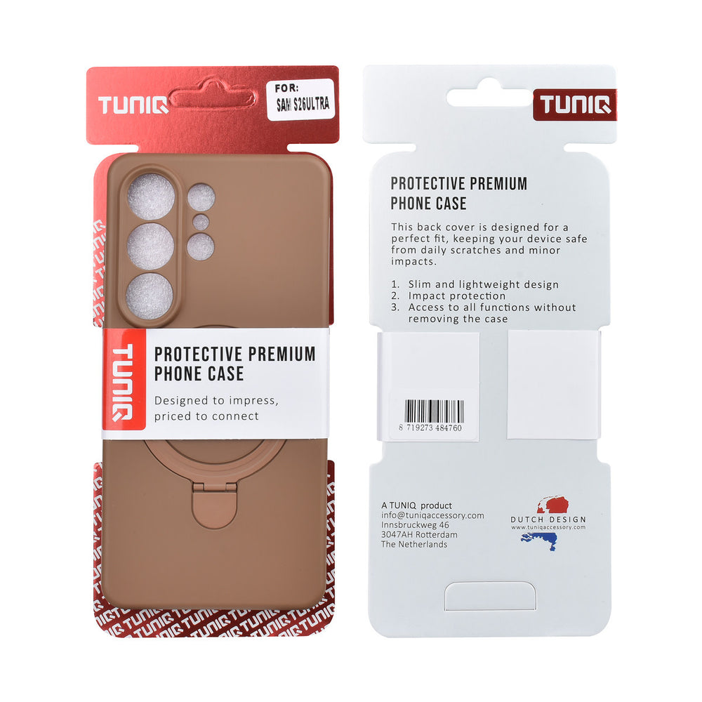 TUNIQ Samsung Galaxy S26 Ultra Backcover hoesje - Magsafe With Ring Stand - Hanger - Desert Brown-Hoesjes-Ilumina Benelux