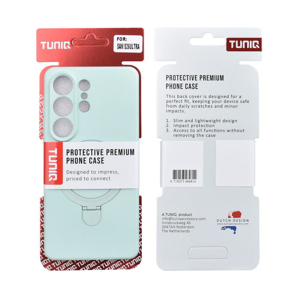 TUNIQ Samsung Galaxy S26 Ultra Backcover hoesje - Magsafe With Ring Stand - Hanger - Mint Green-Hoesjes-Ilumina Benelux