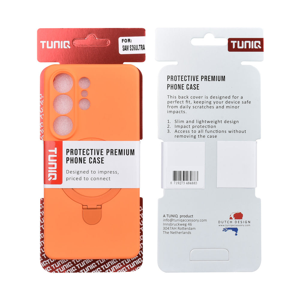 TUNIQ Samsung Galaxy S26 Ultra Backcover hoesje - Magsafe With Ring Stand - Hanger - Tangerine Orange-Hoesjes-Ilumina Benelux