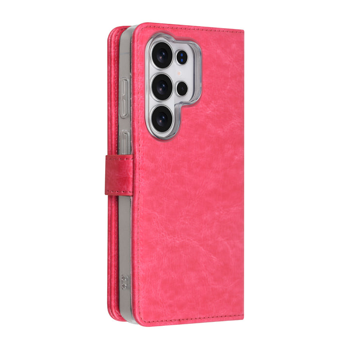 TUNIQ Samsung Galaxy S26 Ultra Book Case hoesje - Pasjeshouder voor 3 pasjes - Magneetsluiting - Hanger - Felroze-Hoesjes-Ilumina Benelux