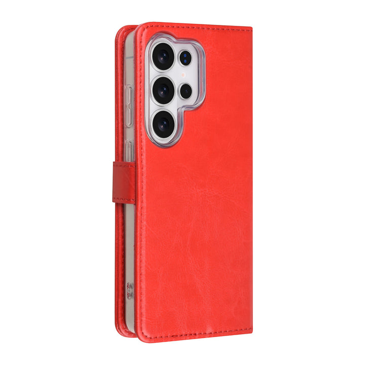 TUNIQ Samsung Galaxy S26 Ultra Book Case hoesje - Pasjeshouder voor 3 pasjes - Magneetsluiting - Hanger - Rood-Hoesjes-Ilumina Benelux