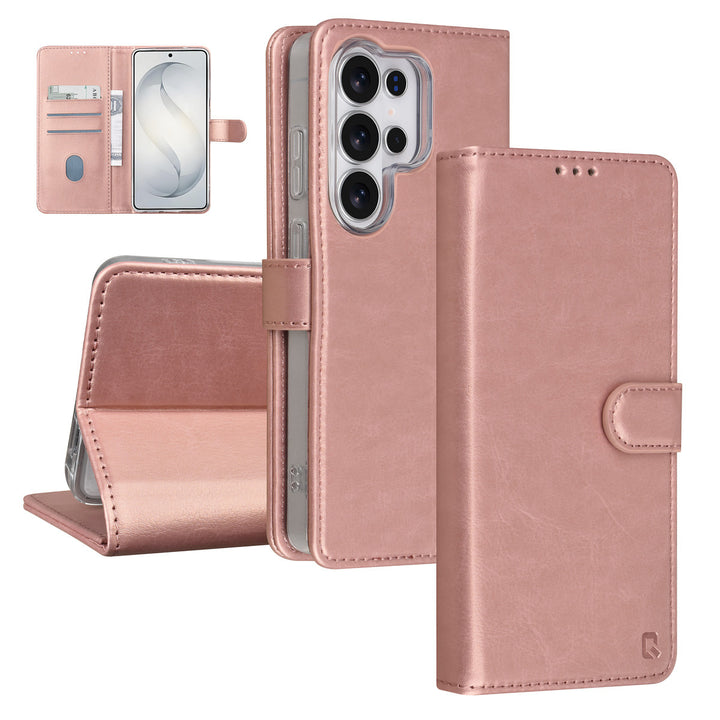 TUNIQ Samsung Galaxy S26 Ultra Book Case hoesje - Pasjeshouder voor 3 pasjes - Magneetsluiting - Hanger - Rose Gold-Hoesjes-Ilumina Benelux