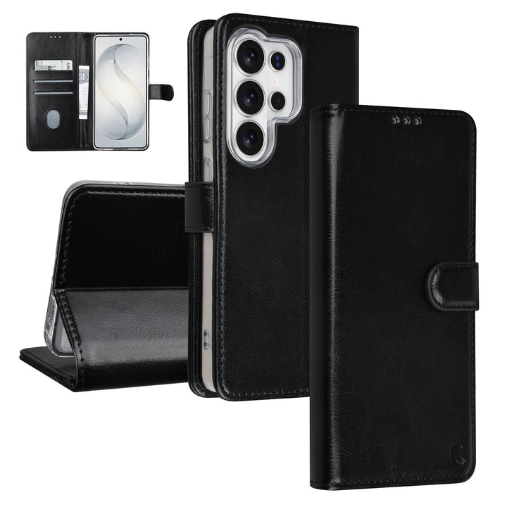 TUNIQ Samsung Galaxy S26 Ultra Book Case hoesje - Pasjeshouder voor 3 pasjes - Magneetsluiting - Hanger - Zwart-Hoesjes-Ilumina Benelux