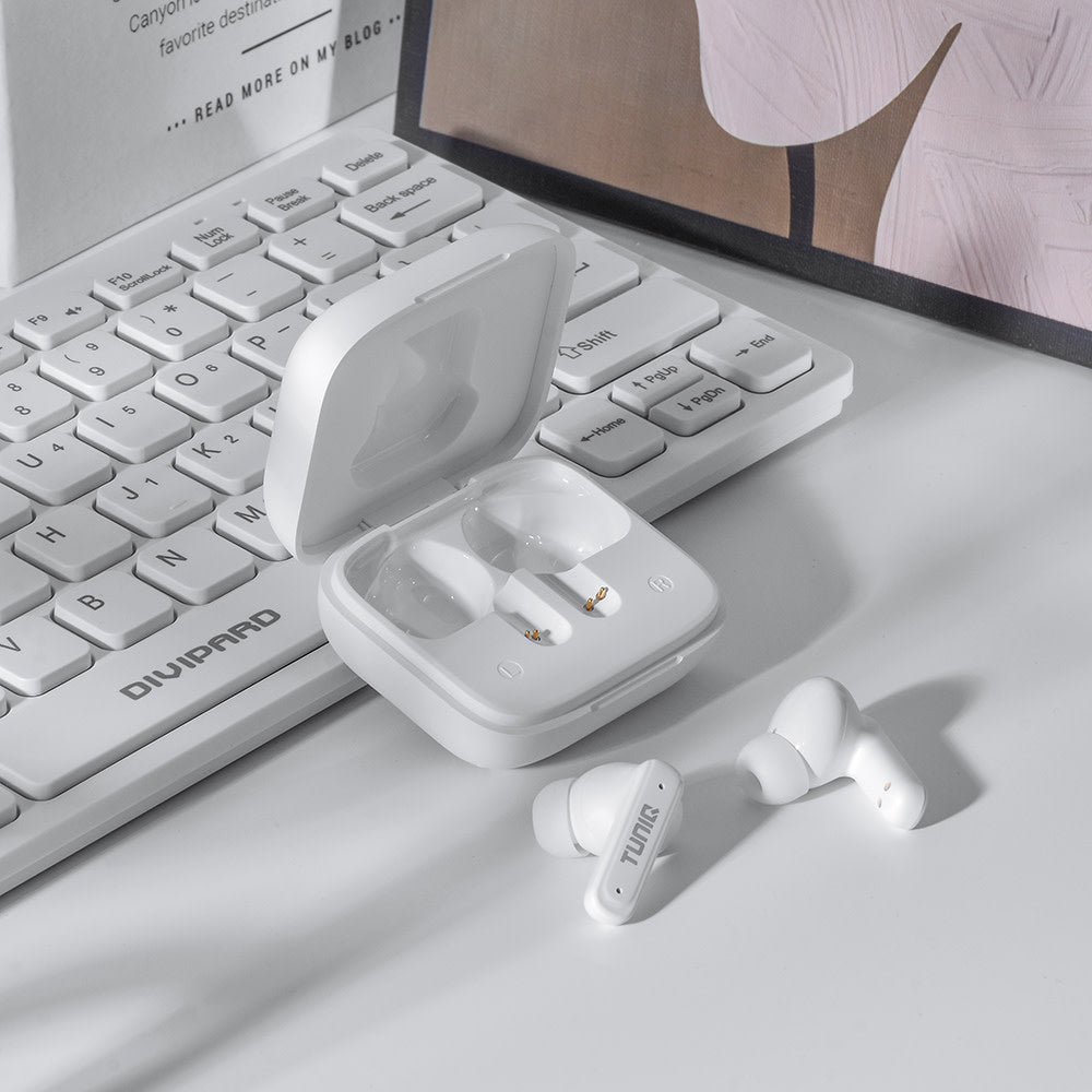 TUNIQ ScreenPods draadloze oordopje met charging case - Wit-In-ear koptelefoon-Ilumina Benelux