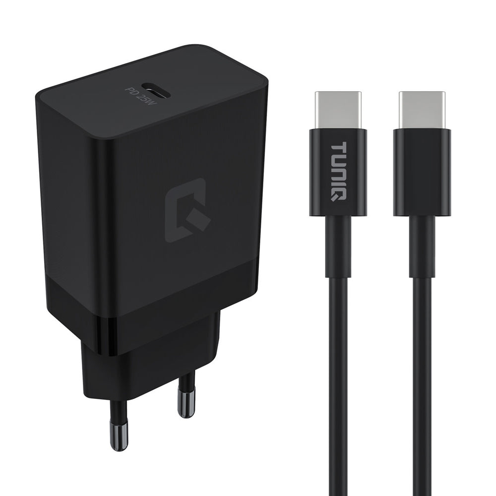 TUNIQ Snellader PD 25W Adapter met USB Type-C kabel - Zwart-Oplader-Ilumina Benelux