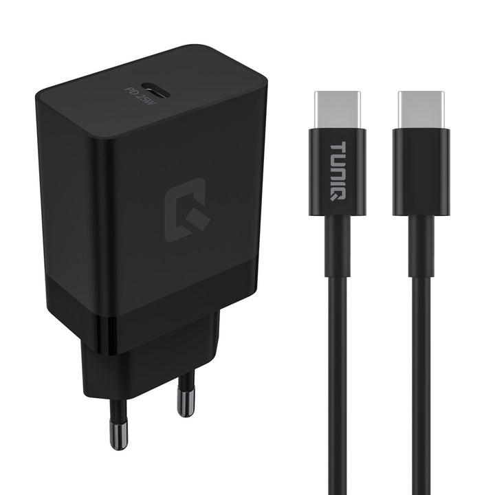 TUNIQ Snellader PD 25W Adapter met USB Type-C kabel - Zwart-Oplader-Ilumina Benelux