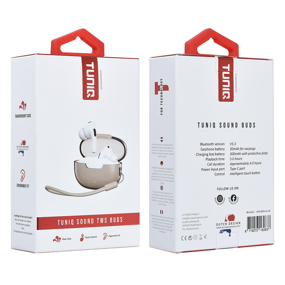 TUNIQ Sound Wireless Oordopje - Wit-In-ear koptelefoon-Ilumina Benelux