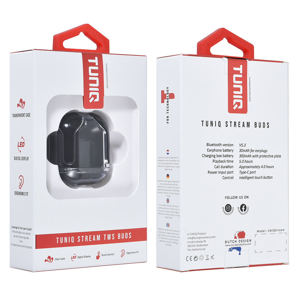 TUNIQ Stream Wireless Oordopje - Zwart-In-ear koptelefoon-Ilumina Benelux