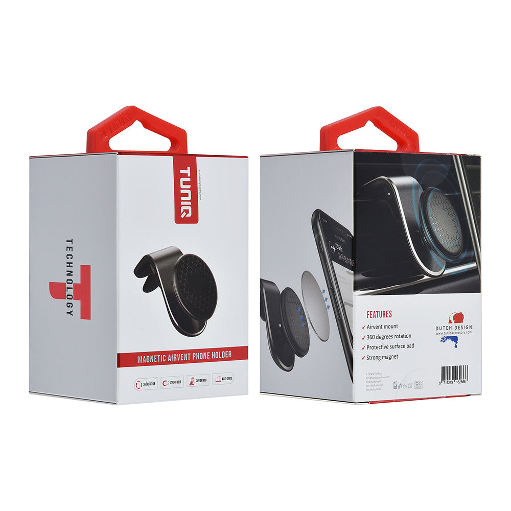 TUNIQ Telefoonhouder auto magnectic airvent - Zwart-Telefoonhouders-Ilumina Benelux