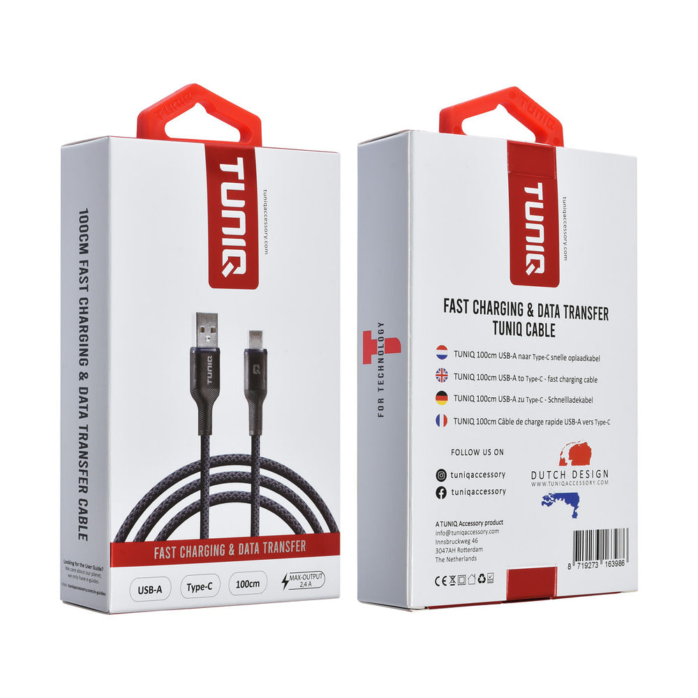 TUNIQ USB-A naar Lightning Kabel 100cm - Snelle oplaadkabel - Blauw-USB-Kabels-Ilumina Benelux