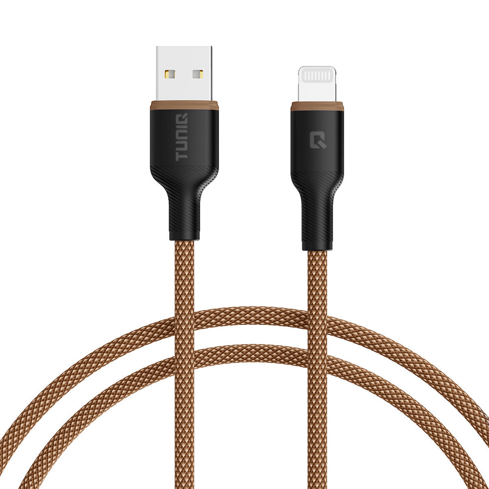 TUNIQ USB-A naar Lightning Kabel 100cm - Snelle oplaadkabel - Bruin-USB-Kabels-Ilumina Benelux