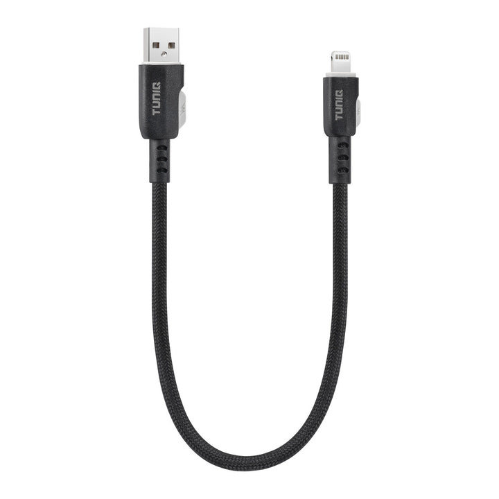 TUNIQ USB-A naar Lightning Kabel 30cm - Snelle oplaadkabel - Zwart-USB-Kabels-Ilumina Benelux