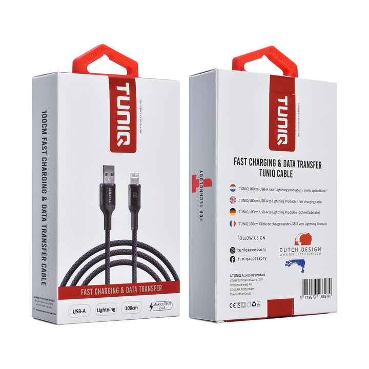 TUNIQ USB-A naar USB-C Kabel 100cm - Snelle oplaadkabel - Blauw-USB-Kabels-Ilumina Benelux