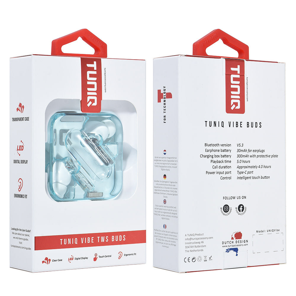 TUNIQ Vibe Wireless Oordopje - Blauw-In-ear koptelefoon-Ilumina Benelux