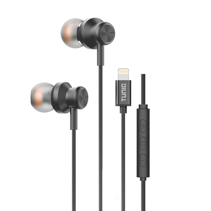 TUNIQ Wired Earphones - Lightning plug - Zwart-In-ear koptelefoon-Ilumina Benelux