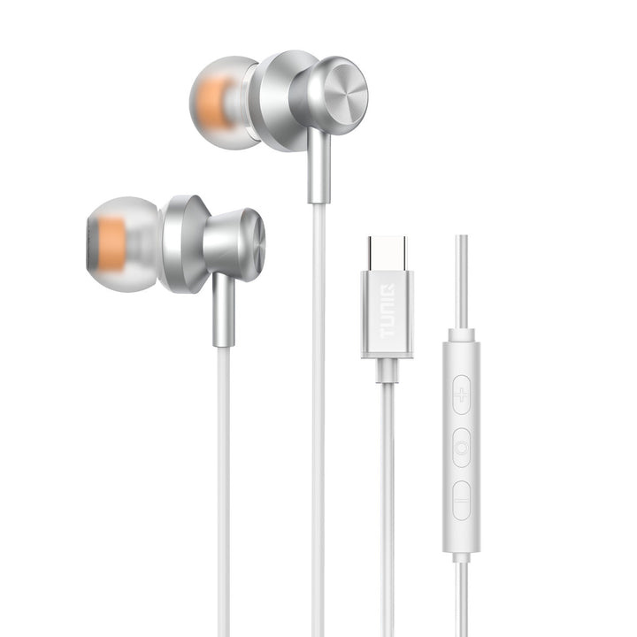 TUNIQ Wired Earphones - USB-C plug - Zilver-In-ear koptelefoon-Ilumina Benelux