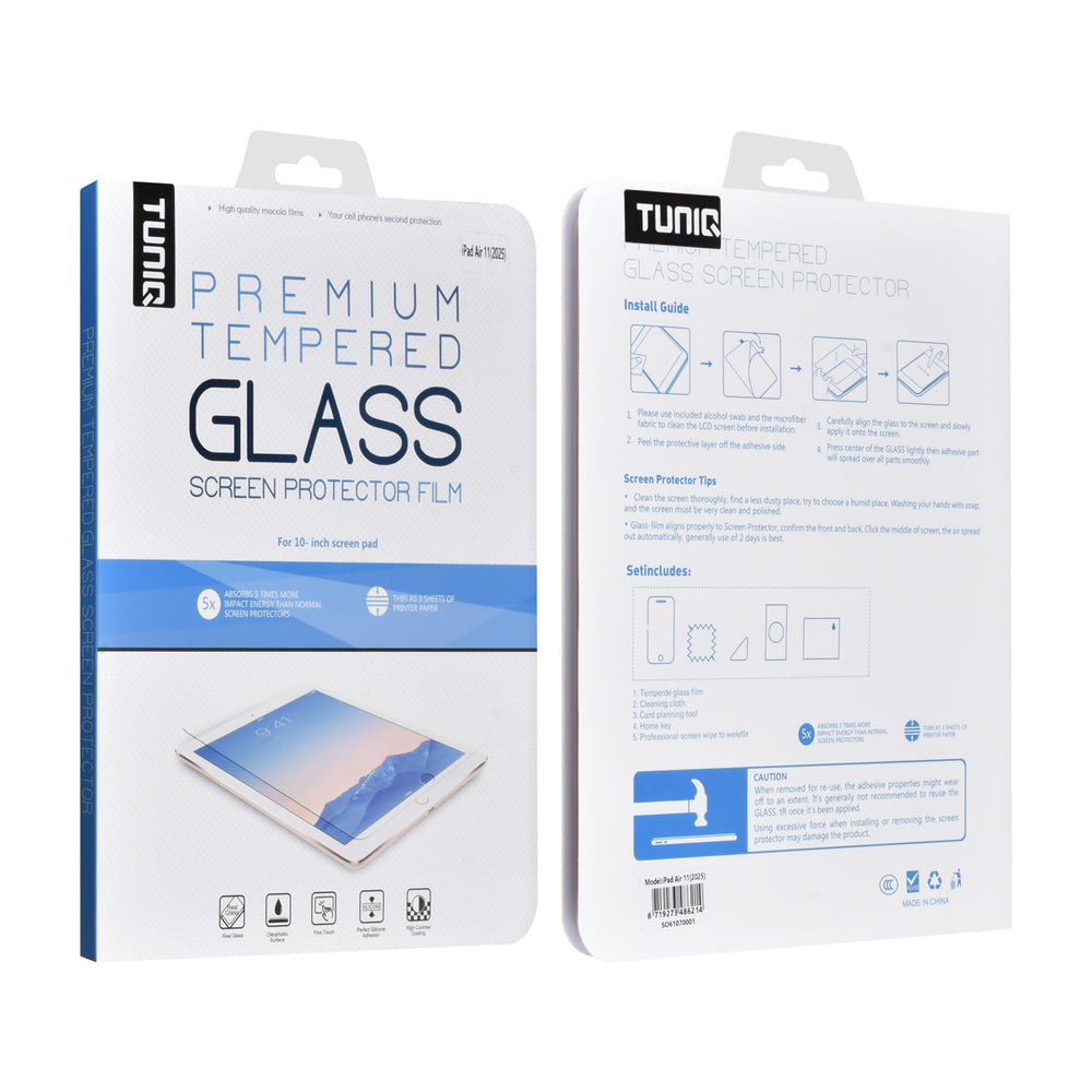 TUNIQ iPad Air 11 (2025) Tablet Screenprotector- Tempered Glass - Transparant-tabletscreenprotectors-Ilumina Benelux