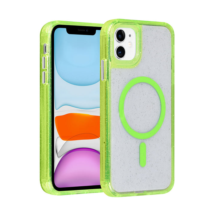 TUNIQ iPhone 11 Backcover hoesje - Magsafe - Glitter - Hanger - Groen-Hoesjes-Ilumina Benelux