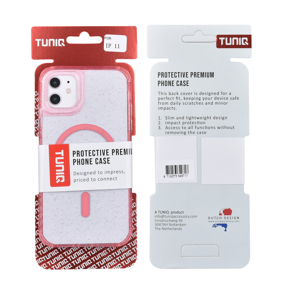 TUNIQ iPhone 11 Backcover hoesje - Magsafe - Glitter - Hanger - Roze-Hoesjes-Ilumina Benelux