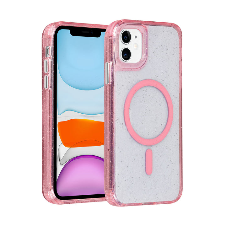 TUNIQ iPhone 11 Backcover hoesje - Magsafe - Glitter - Hanger - Roze-Hoesjes-Ilumina Benelux